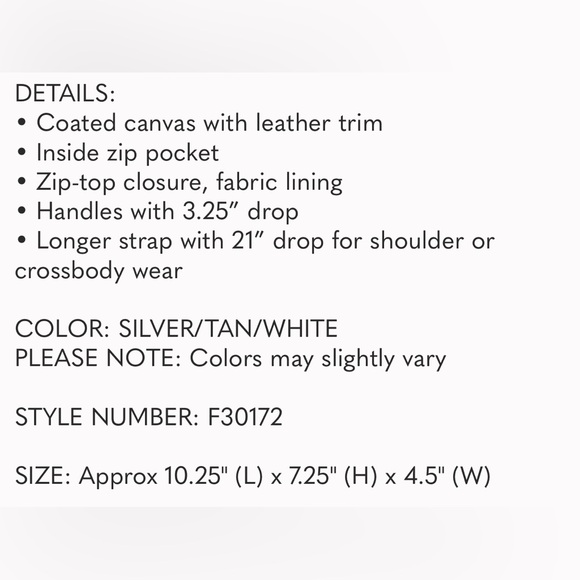 Coach Bleeker Bag Mini Preston Satchel Stripped Tan White Bag Crossbody - Picture 14 of 14